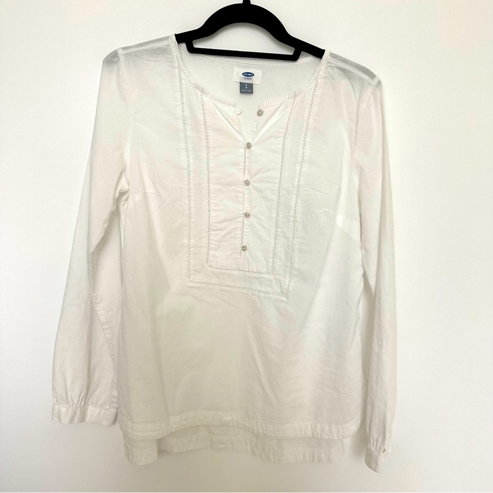 White poplin chic casual top